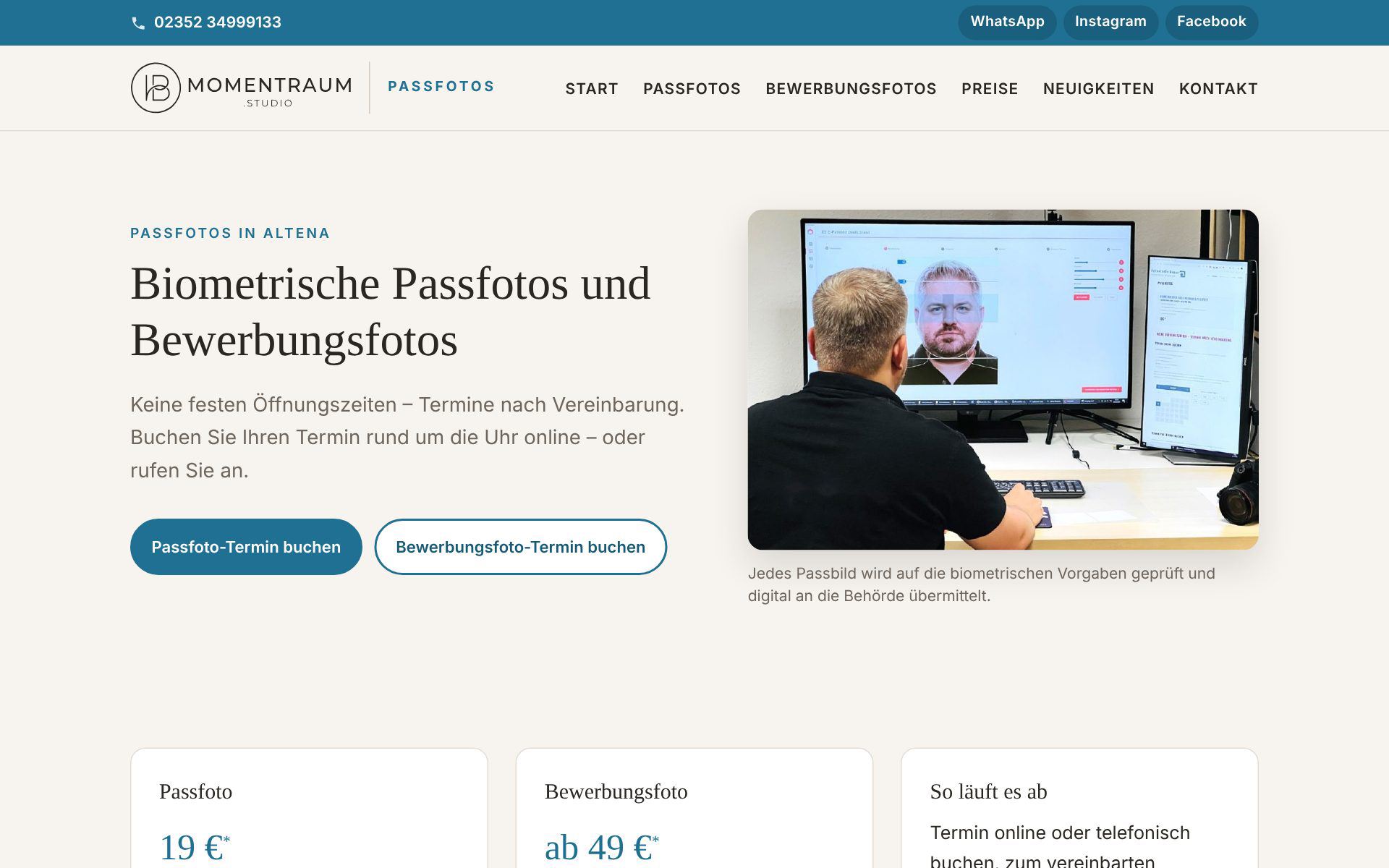 Startseite von Passfotos in Altena
